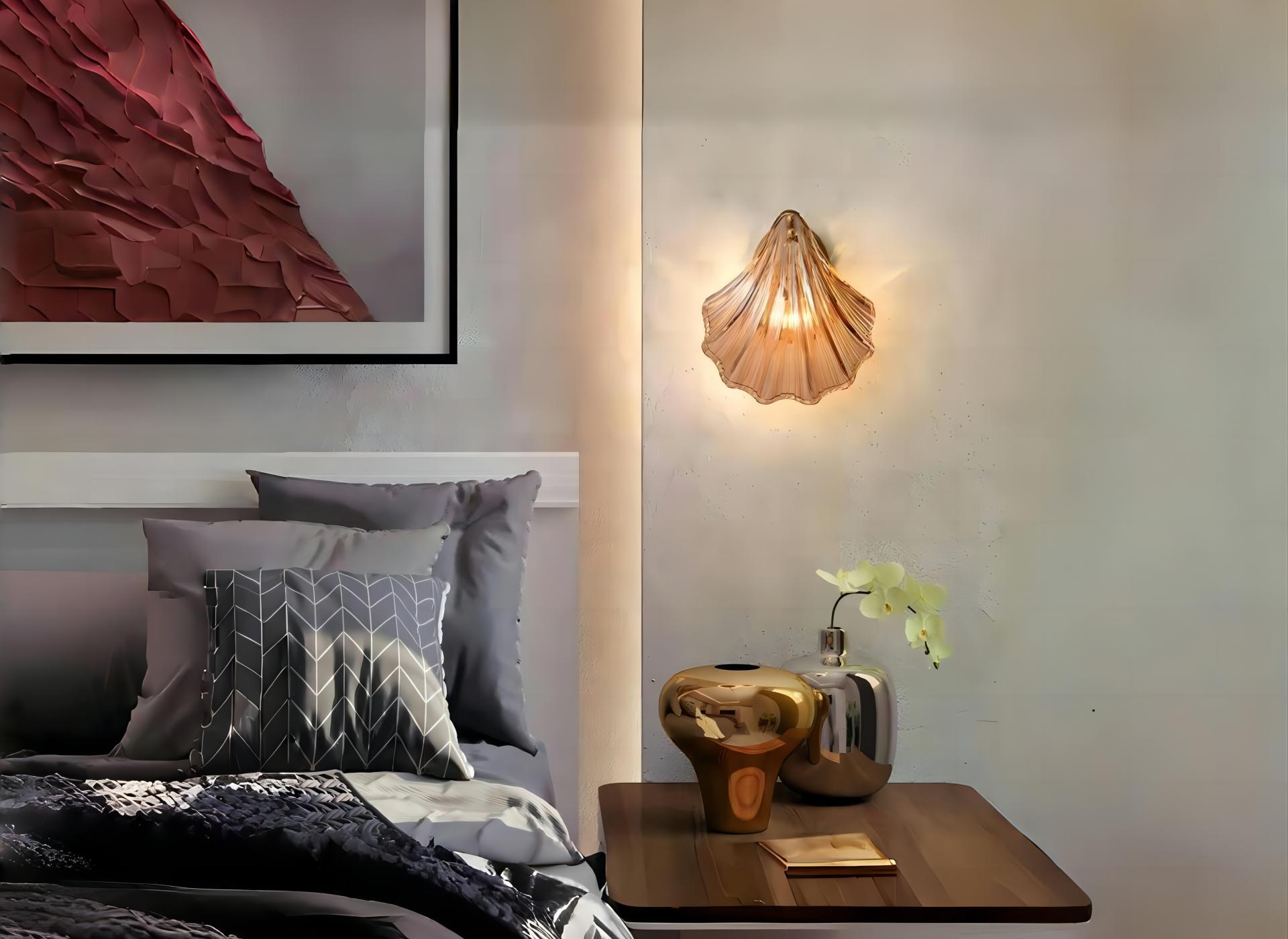 Nowoczesna Szklana Lampa Ścienna Shell S139 | Kinkiety | SIMIG